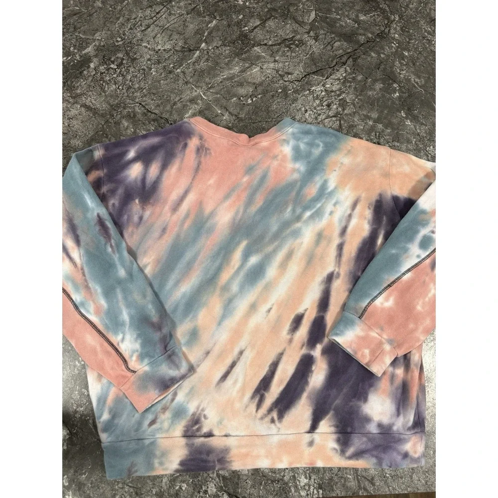 Wild Fable Womens Multicolor Tie Dye Long Sleeve Crew Neck Pullover Sweatshirt M - Picture 2 of 8